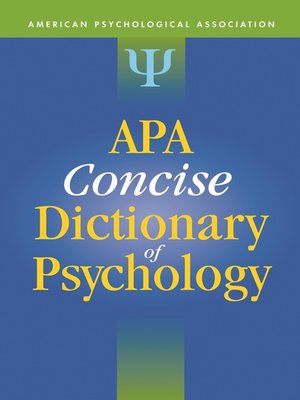 cover image of APA Concise Dictionary of Psychology